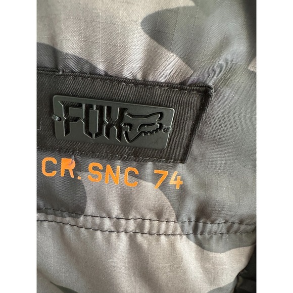 FOX Racing Camo Hoodie Jacket Sz S Mens Gray Logo Streetwear MX Moto Puffer - Picture 3 of 5